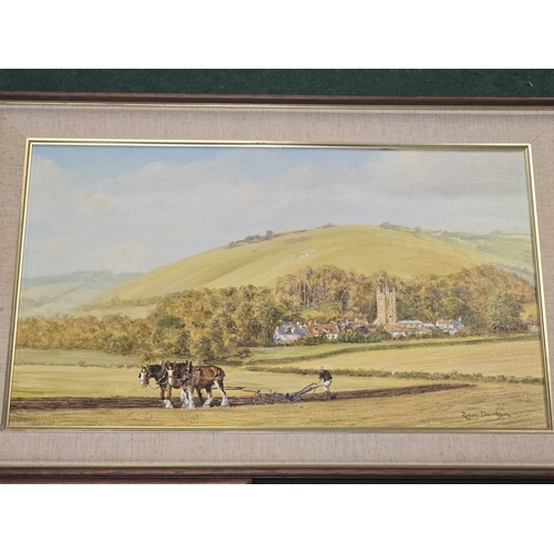 30 - Robin Davidson: Local Artist collection of three framed original oil on canvas paintings to include ... 