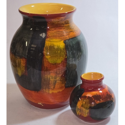 42 - Poole Pottery two modern Living Glaze vases the largest measuring 25cm tall.