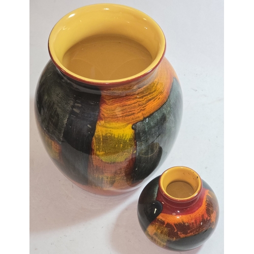 42 - Poole Pottery two modern Living Glaze vases the largest measuring 25cm tall.