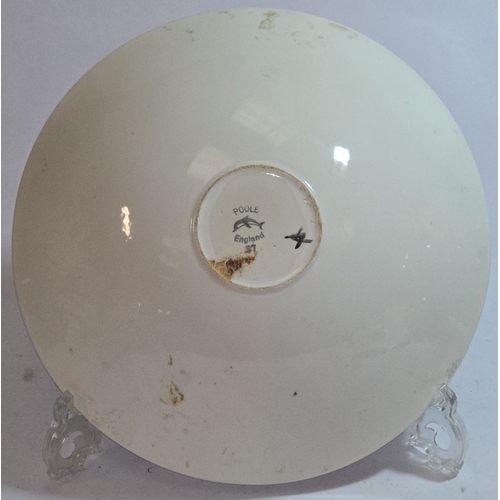 43 - Poole Pottery shape 57 Delphis bowl with floral pattern 10.5