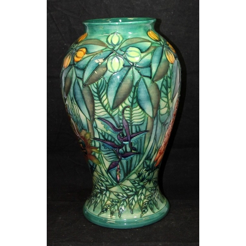1A - Substantial Moorcroft baluster vase in the rare Rainforest pattern designed by Sally Tuffin. Approx ... 