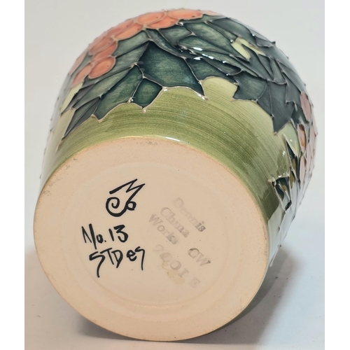 13 - Dennis China Works Pottery No. 13 vase featuring Holly and Berries pattern designed by Sally Tuffin.... 