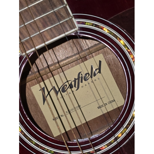 50 - A Westfield electro acoustic red mahogany six string guitar model ref. B220CEQRD.