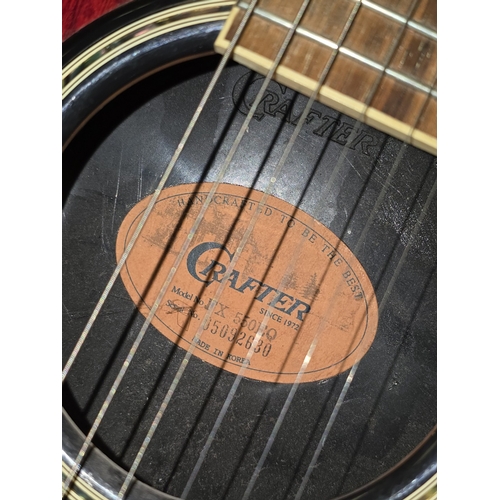 52 - A Crafter Bowl Back electro acoustic red sunburst six string guitar model ref FX550EQ.