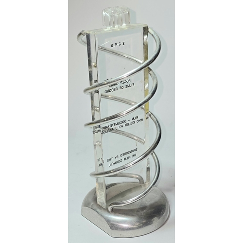 6 - TV/Film Memorabilia: Bespoke 2005 trophy awarded to Jonathan Jones and Roger Graef. Film - Documenta... 
