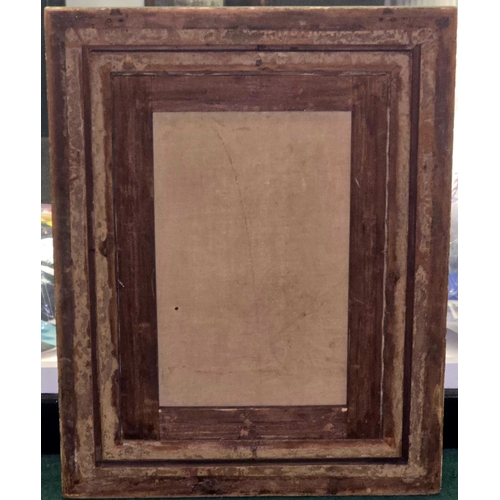 8 - An antique heavy gilt plasterwork glazed frame containing a Lithograph of 