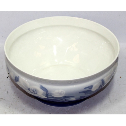 20 - Bing & Grondhal blue and white Julerose (Christmas Rose) large fruit bowl. Rare version with Danish ... 