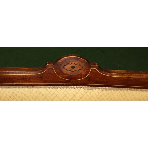 43 - Super quality Edwardian salon settee with upholstered seat and back. Seat height 38cms, o/all width ... 