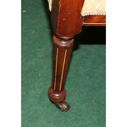 43 - Super quality Edwardian salon settee with upholstered seat and back. Seat height 38cms, o/all width ... 