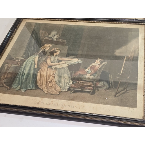 10 - A framed and glazed antique black & white print 