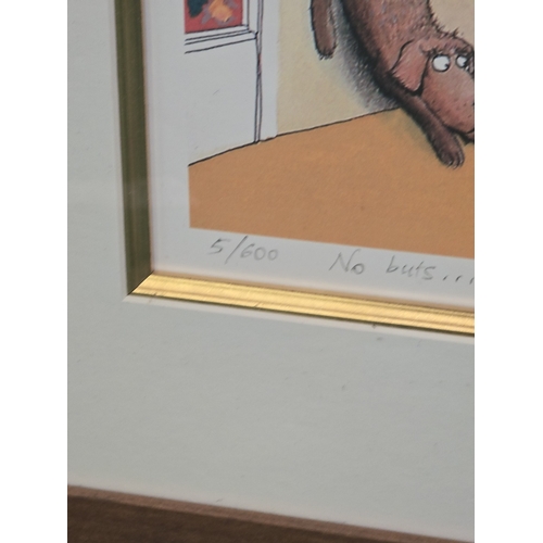 15 - A large framed and glazed Oliver Preston humorous limited edition 005/600 print 