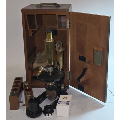 5 - An antique Victorian Carl Zeiss, Jena No. 47332 microscope. Includes some original lenses in origina... 
