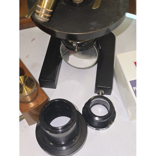 5 - An antique Victorian Carl Zeiss, Jena No. 47332 microscope. Includes some original lenses in origina... 