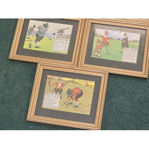 55 - A set of nine gilt framed and glazed vintage Charles Crombie 