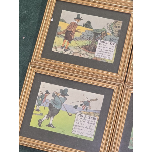 55 - A set of nine gilt framed and glazed vintage Charles Crombie 