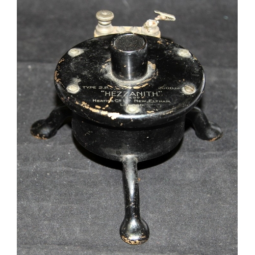 4 - Antique gramophone horn speaker base on tripod feet, 'The Hezzanith' by Heath & Co.