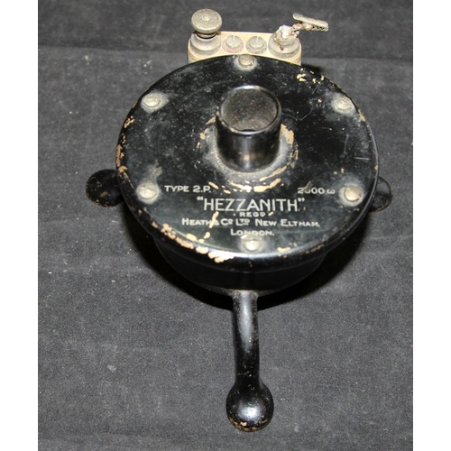 4 - Antique gramophone horn speaker base on tripod feet, 'The Hezzanith' by Heath & Co.