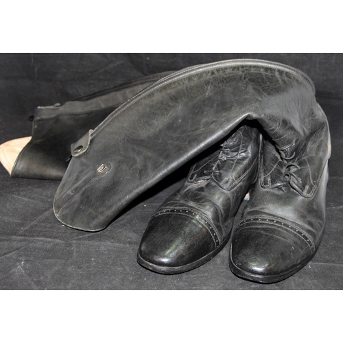 1 - A pair of Mark Todd Competition MkII black leather riding boots EU size 42. In good worn condition w... 