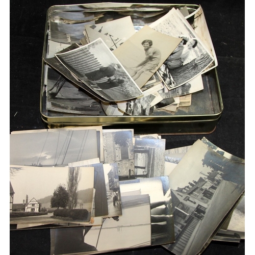 54 - A collection of B&W real photograph postcards and pictures c/w A Doctor Who Limited Edition postcard... 