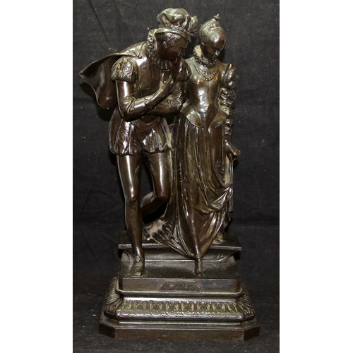 38 - Antique bronze figure 'L'Aveu' (The Confession'. Stamped for the Paris exhibition 1900 to back of pl... 