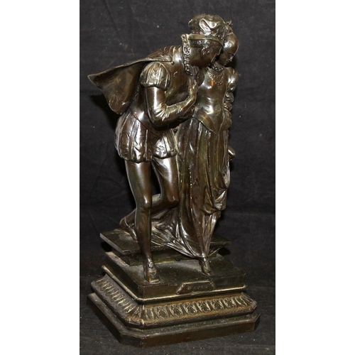 38 - Antique bronze figure 'L'Aveu' (The Confession'. Stamped for the Paris exhibition 1900 to back of pl... 
