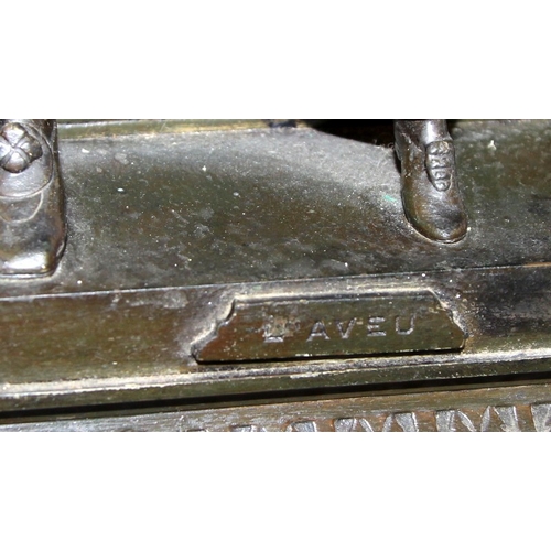 38 - Antique bronze figure 'L'Aveu' (The Confession'. Stamped for the Paris exhibition 1900 to back of pl... 