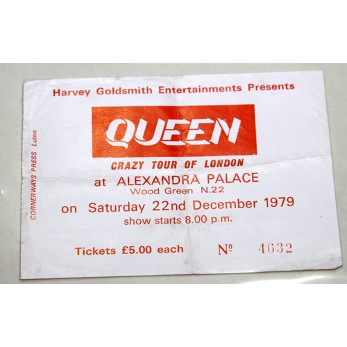 37 - Queen Crazy Tour of London 1979 - Alexandra Palace 22nd December concert ticket stub