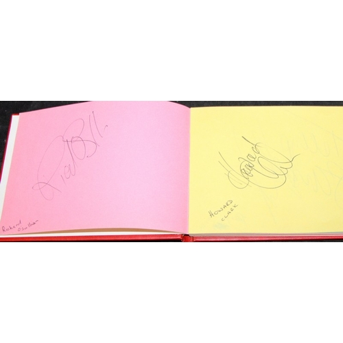 47 - Three vintage autograph albums, one part filled with sports and entertainment stars, eg, Howard Clar... 