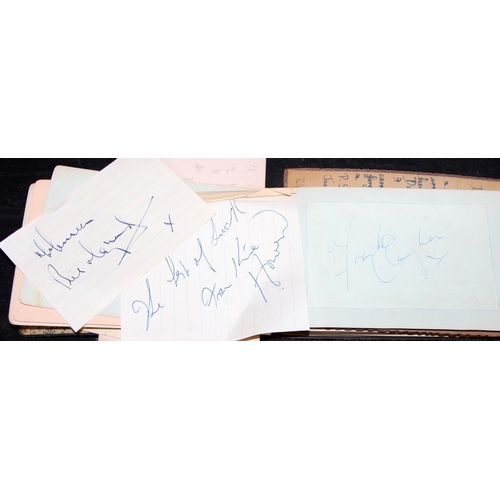 47 - Three vintage autograph albums, one part filled with sports and entertainment stars, eg, Howard Clar... 