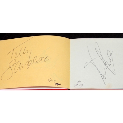 47 - Three vintage autograph albums, one part filled with sports and entertainment stars, eg, Howard Clar... 