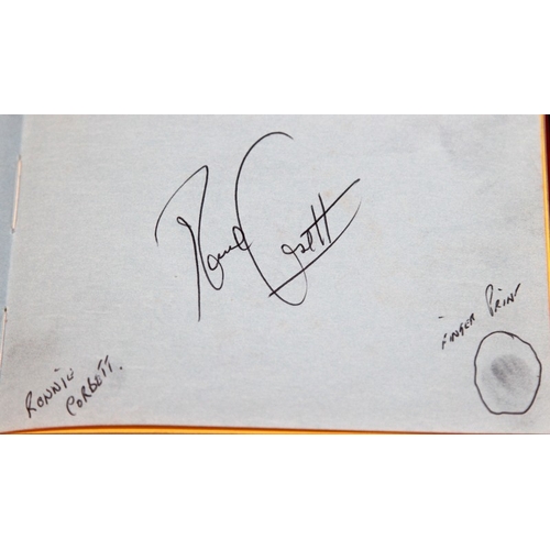47 - Three vintage autograph albums, one part filled with sports and entertainment stars, eg, Howard Clar... 