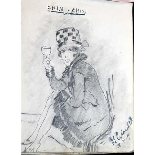 47 - Three vintage autograph albums, one part filled with sports and entertainment stars, eg, Howard Clar... 