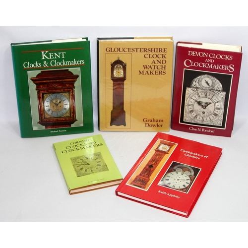 46 - A collection of quality hardback reference books relating to English clocks and clockmakers. 5 items... 