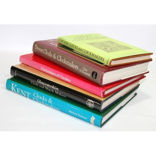 46 - A collection of quality hardback reference books relating to English clocks and clockmakers. 5 items... 