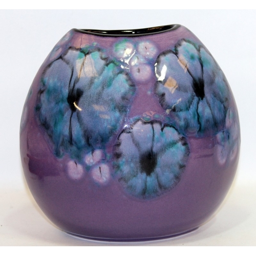 4 - Poole pottery Living Glaze  19cms tall purse vase in the Jasmine colourway