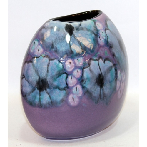 4 - Poole pottery Living Glaze  19cms tall purse vase in the Jasmine colourway