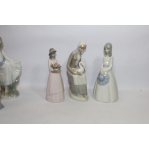 50 - A collection of Valencia porcelain figures in the style of Lladro/Nao, various makes. 6 pieces in lo... 