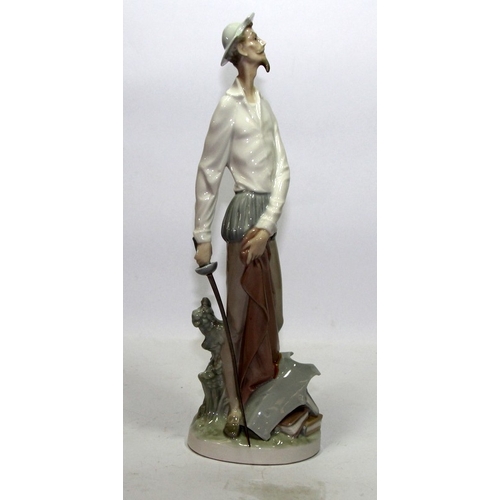 6 - Vintage retired Lladro figure of Don Quixote with sword. 30cms tall