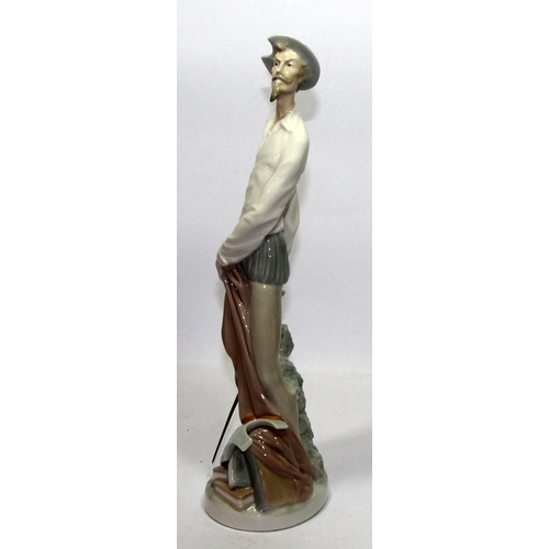 6 - Vintage retired Lladro figure of Don Quixote with sword. 30cms tall