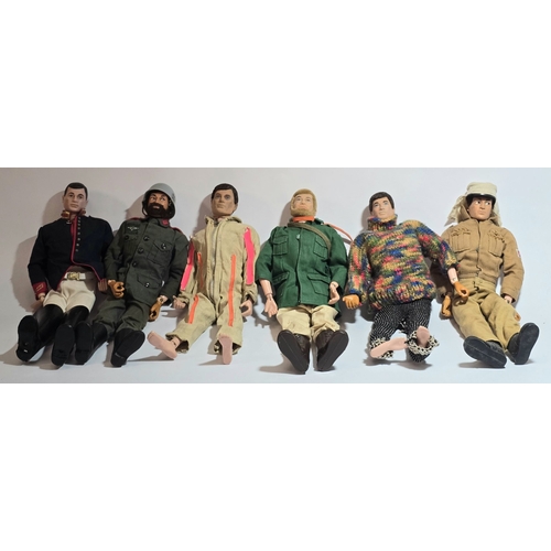 12 - A collection of six vintage 1960s/1970s Action Man figures. All in good condition for age and fully ... 