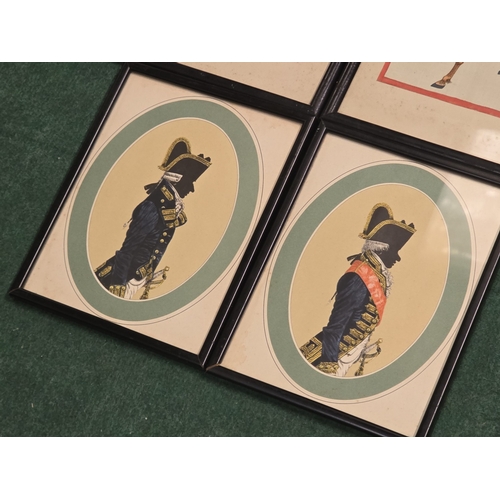 52 - Four vintage framed and glazed pictures to include Oriental together with a box of various books.
