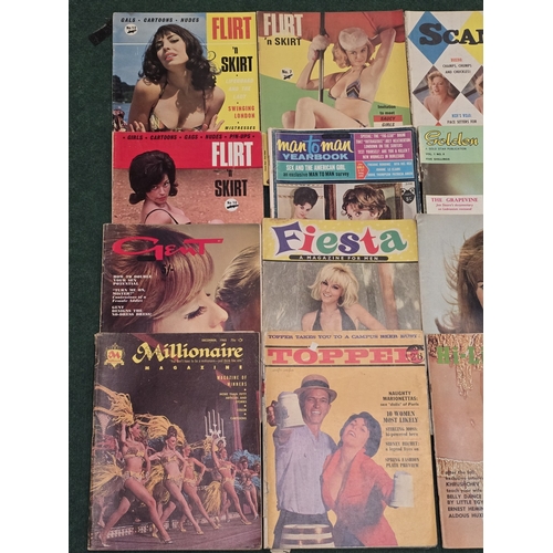 54 - A collection of vintage 1960s adult glamour magazines. Includes early collectable USA examples. Good... 