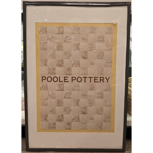 30 - Edward Bawden for Poole Pottery: a framed poster print of the Bawden tile designs, from the Poole Po... 