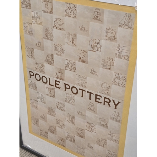 30 - Edward Bawden for Poole Pottery: a framed poster print of the Bawden tile designs, from the Poole Po... 