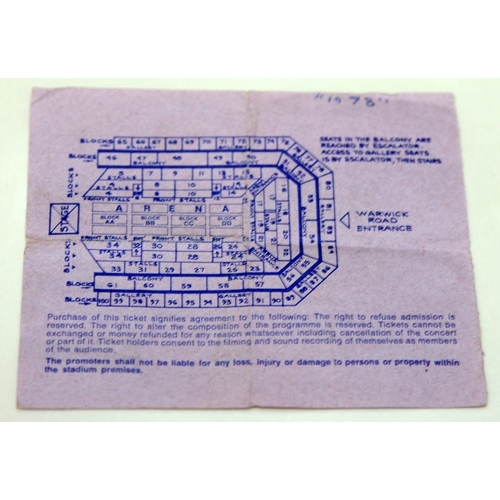 47 - David Bowie - Isolar II World Tour 1978 - Earls Court Friday 30th June concert ticket stub.