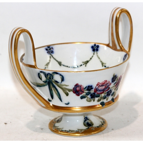 Antique William Moorcroft '18th Century Pattern' twin handled footed ...