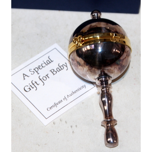 Royal Mint 'A Special Gift for Baby' silver plated rattle incorporating ...