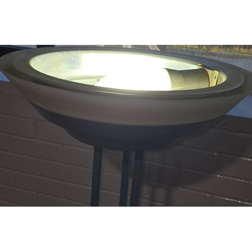A vintage large electrical floor standing uplighter with built in ...
