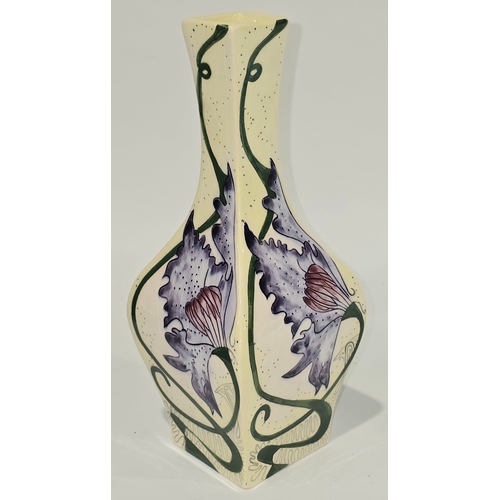 A Black Ryden pottery (Moorcroft Interest) Echoes pattern vase designed ...