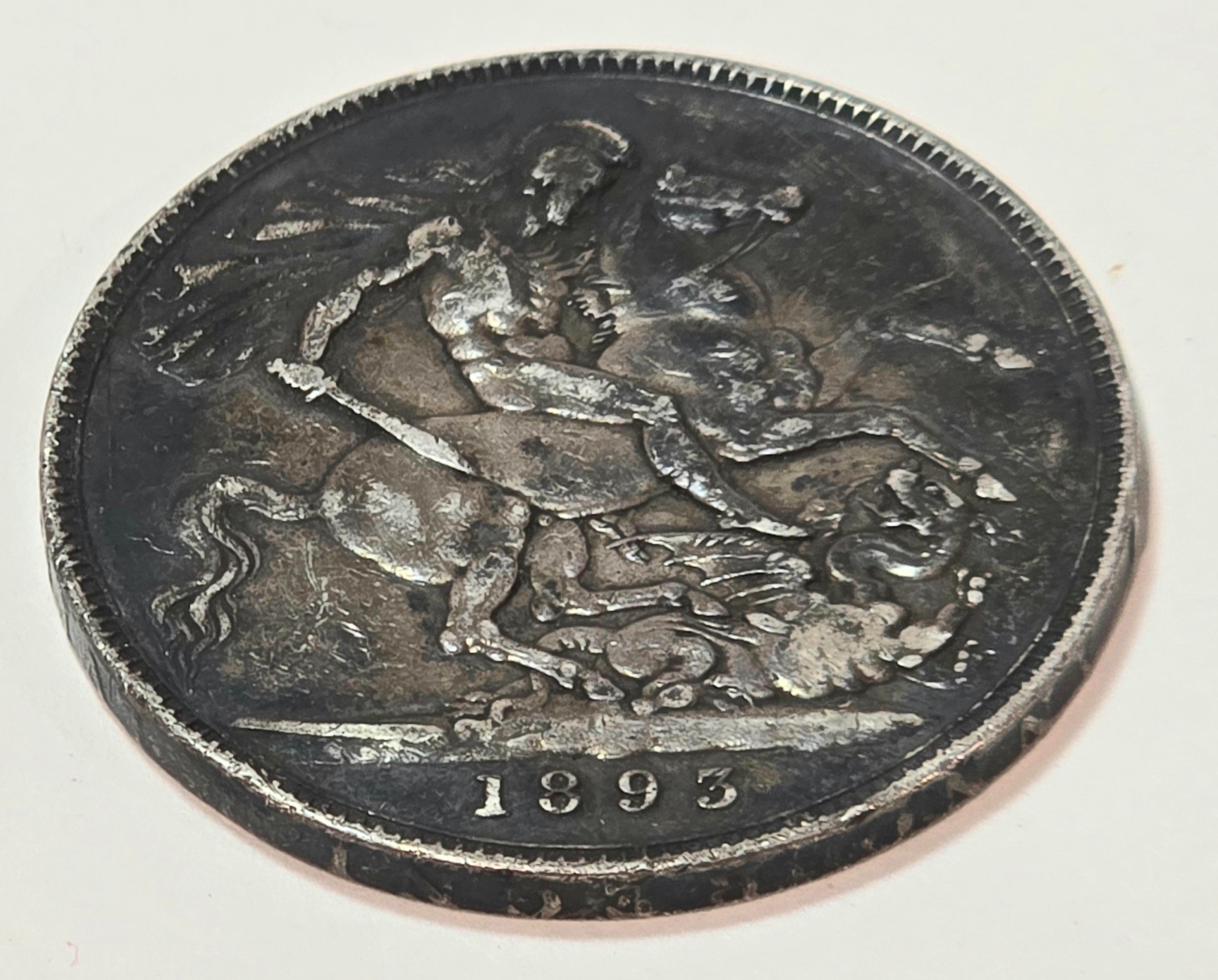 An 1893 Victorian GB Sterling Silver Crown.
